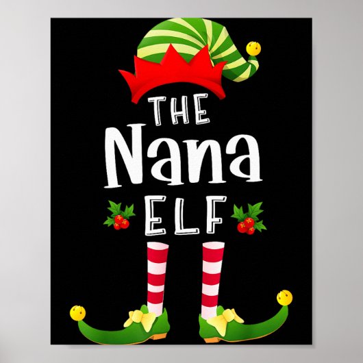 Poster Nana Christmas Elf Matching Pajama X-mas Party (Devant)