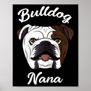 Poster Nana Cute English Bulldog grand-mère