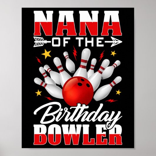 Poster Nana Du Bowler Anniversaire Bowling Party Cel (Devant)