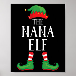 Poster Nana Elf Groupe de jumelage Xmas Funny Famille Noë