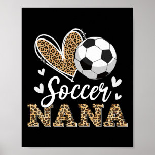 Poster Nana footballeuse drôle léopard Nana joueuse de fo