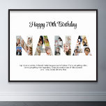 Poster Nana Photo Collecte Lettre Cutout Grand-mère Anniv<br><div class="desc">Célébrez les moments spéciaux avec votre grand-mère avec ce grand-mère Photo Collage design. Ce design personnalisable est parfait pour créer un cadeau personnalisé et sincère pour la fête des mères et la fête de l'anniversaire. Créez un magnifique collage avec le mot NANA, avec des moments chéris, créant un voyage visuel...</div>