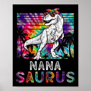 Poster Nanasaurus Dinosaure Nana Saurus Famille Étiquette
