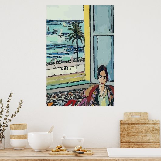 Poster Nancy at Window, Matisse Style (Cuisine)