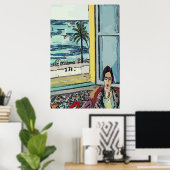 Poster Nancy at Window, Matisse Style (Bureau à domicile)