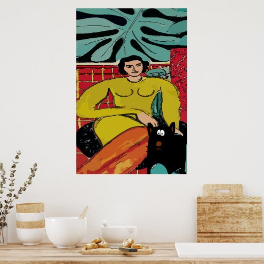 Poster Nancy avec chat noir (Cuisine)