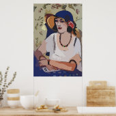 Poster Nancy en Casquette, Matisse Style (Cuisine)