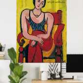 Poster Nancy In Red Chair 3, modifier le texte (Bureau à domicile)