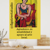 Poster Nancy In Red Chair Merci, modifier le texte (Cuisine)