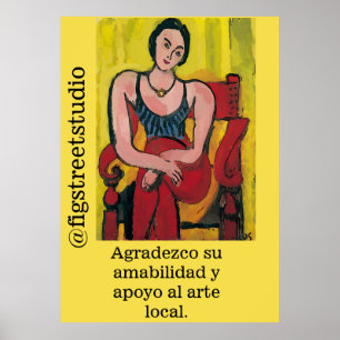 Poster Nancy In Red Chair Merci, modifier le texte