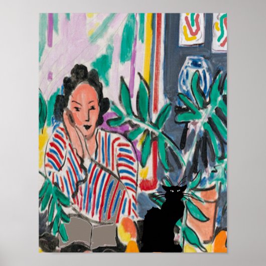 Poster Nancy on Cell Phone & Cat, ajouter du texte, Poste (Devant)