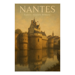 Poster NANTES de France — Bretagne Rétro Historique
