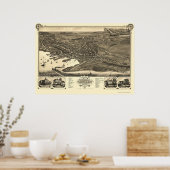 Poster Nantucket, MA Carte panoramique - 1881 (Cuisine)