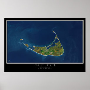Poster Nantucket Massachusetts Carte de l'affiche satelli
