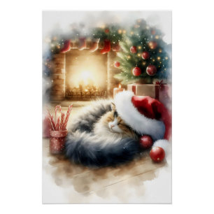Poster Nap de chat de vacances