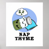 Poster Nap Thyme Funky Sleeping Herb Pun (Devant)