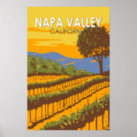 Napa Valley Californie Voyage Art Rétro