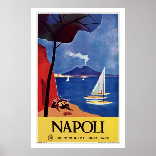 Poster Napeles Italie voyage rétro vintage ad (Devant)
