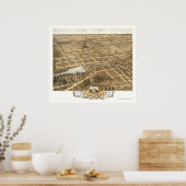 Poster Naperville, IL Carte panoramique - 1869 (Cuisine)