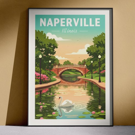 Poster Naperville Illinois vintage