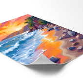 Poster Napili Bay Sunset Maui Hawaii Peinture (Coin)