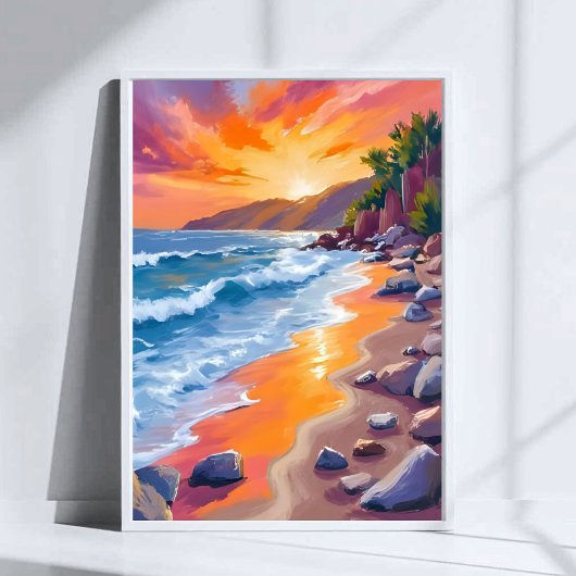 Poster Napili Bay Sunset Maui Hawaii Peinture