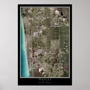 Poster Naples Florida Carte de l'affiche satellite