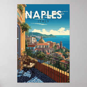 Poster Naples Italie Voyage Art Rétro