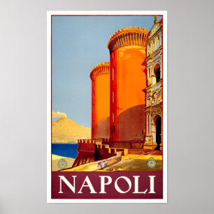 Poster Naples Italie voyage vintage