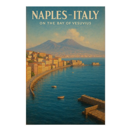 Poster Naples sur la baie de Vésuve (Devant)
