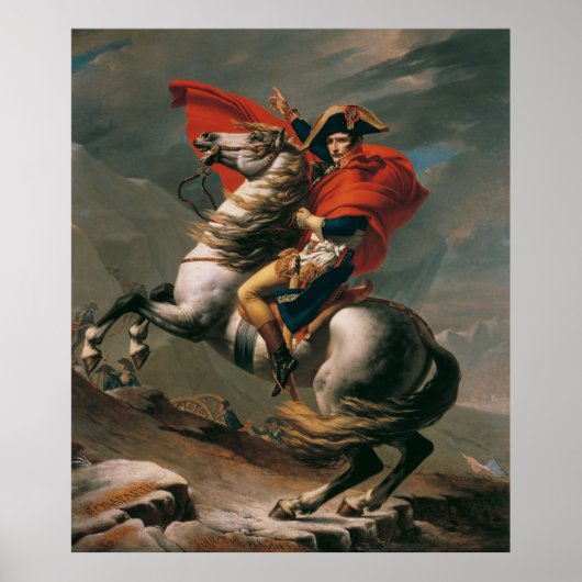 Poster Napoléon à cheval, bataille du col Saint-Bernard (Devant)