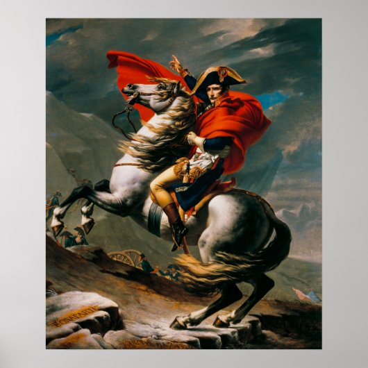 Poster Napoleon Crossing the Alps by Jacques-Louis David (Devant)