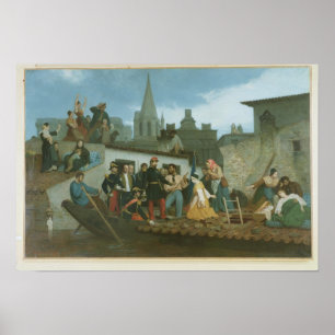 Poster Napoleon III Visiting Flood Victims of