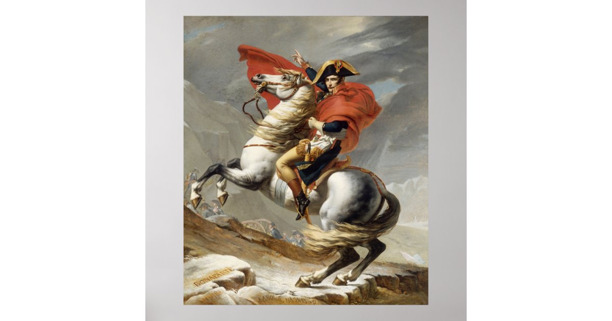 Reproduction Toile "Napoléon Traversant Les Alpes" - Décoration Murale Classique HD 30x40cm