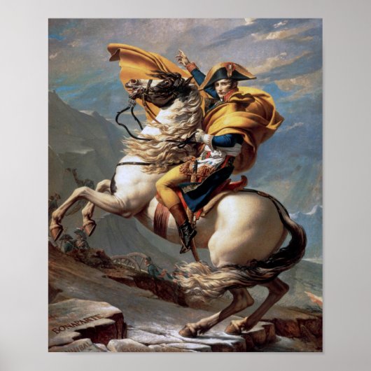 Poster Napoléon Traversant les Alpes, Jacques-Louis David (Devant)