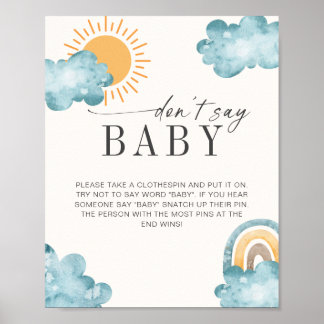 Poster N'appelez pas bébé | Jeu Baby Shower Sunshine