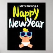Poster Nappy New Year Diaper Expecting Pregnant Funny Hap (Devant)