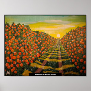 Poster Naranjas de Valencia Peinture d'Alfred Fox