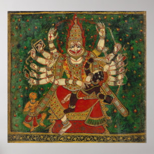 Poster Narasimha Tuant Hiranyakashipu Sur Ses genoux