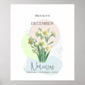 Poster Narcisse Fleur de naissance de décembre (Devant)