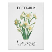 Poster Narcisse floral du mois de naissance de décembre (Devant)
