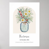 Poster Narcisse Houx Fleur de Naissance Décembre (Devant)