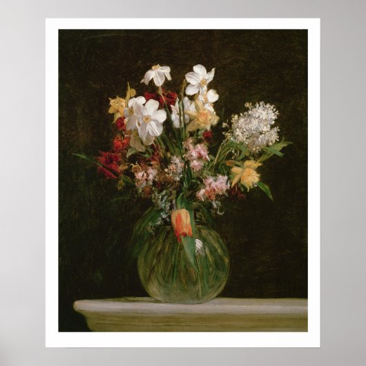 Poster Narcisses Blancs, Jacinthes et Tulipes, 1864 (Devant)