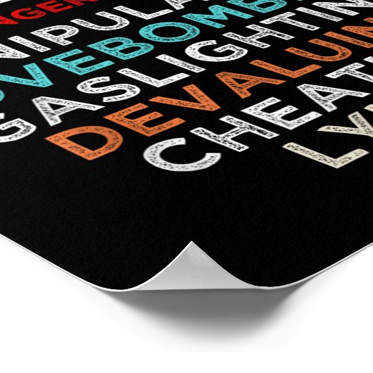 Poster Narcissiste Narcissiste Zone libre Sensibilisation (Coin)