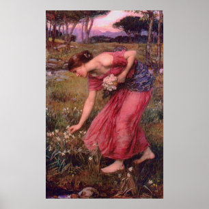 Poster Narcissus Picking Flowers