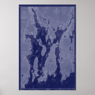 Poster Narragansett Bay Newport Map Nautical Chart Art