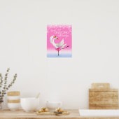 Poster N'arrêtez jamais de danser ballet cygne rose art d (Cuisine)
