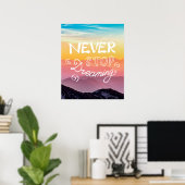 Poster N'ARRÊTEZ JAMAIS DE RÊVER Citation Sunset Mountain (Bureau à domicile)