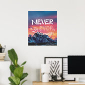 Poster N'ARRÊTEZ JAMAIS DE RÊVER Citation Sunset Mountain (Bureau à domicile)