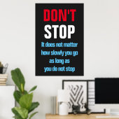 Poster N'arrêtez pas le succès Motivationnel Inspirationn (Bureau à domicile)